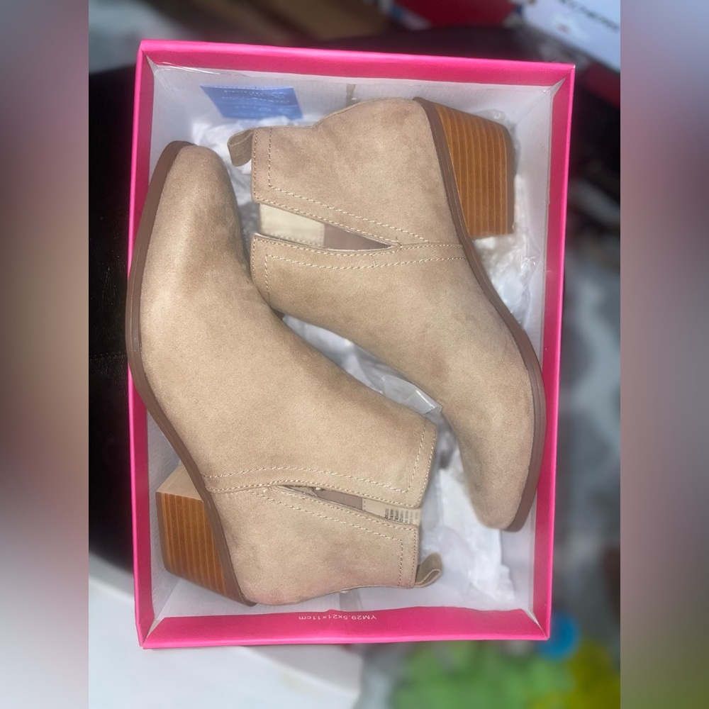 Tan ankle booties